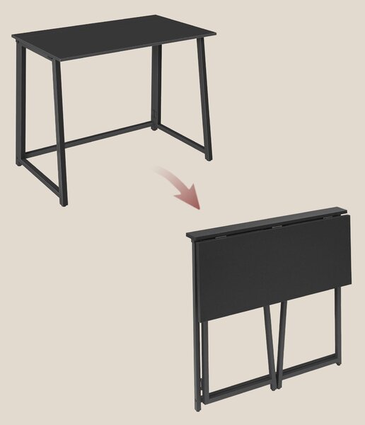 Dolgozószobai szett – összecsukható íróasztal ZARIMO 80×40 cm fekete + irodai szék AVOLA VELVET szürke