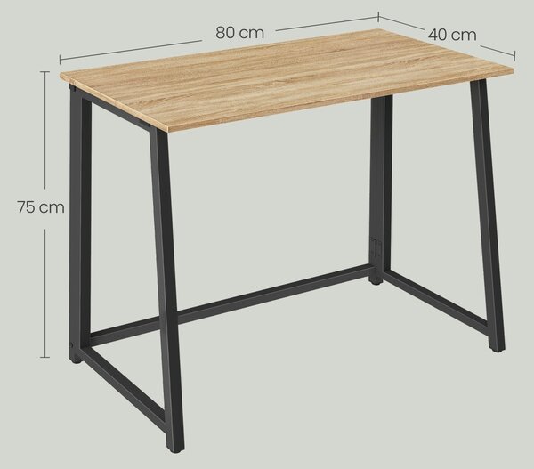 Dolgozószobai szett – összecsukható íróasztal ZARIMO 80×40 cm sonoma tölgy + irodai szék AVOLA VELVET világosbarna
