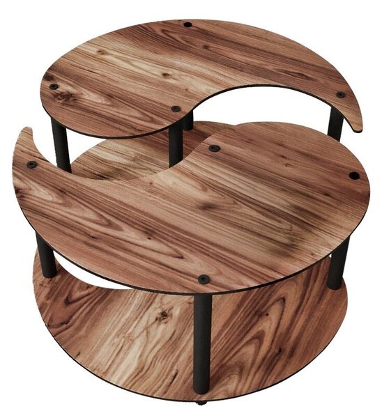 Hanah Home Dohányzóasztal Szett Walnut Yin Yang 2 - Diófa