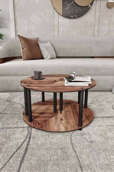 Hanah Home Dohányzóasztal Szett Walnut Yin Yang 2 - Diófa