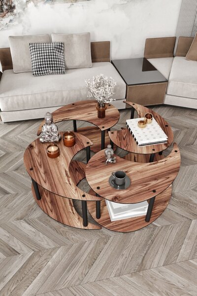 Hanah Home Dohányzóasztal szett Dió Yi Yang4L 70 - Dió