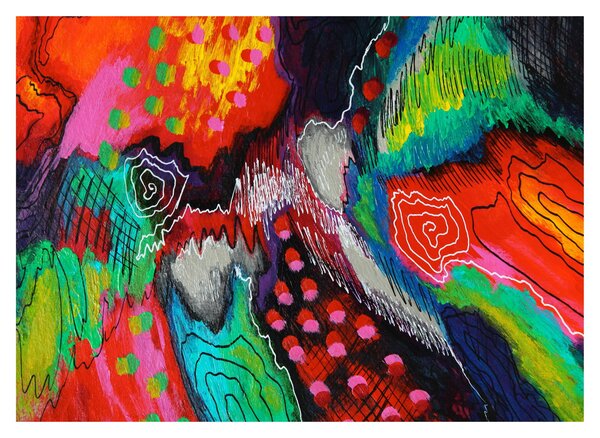 Absztrakt kép - színek (70x50 cm)