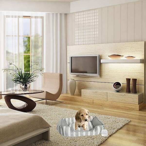 Kutyafekhely, kutyaágy, macska fekhely, macskaágy szürke színben S méret (PET-BED-STRIPED-GREY-S)
