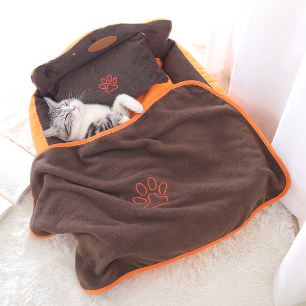 HOOPET kutyafekhely, kutyaágy, macska fekhely, macskaágy narancssárga színű S méret (HOOPET-76403-S-ORANGE)
