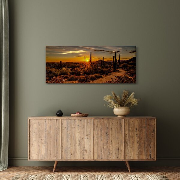 Kép - A nap vége az arizonai sivatagban (120x50 cm)