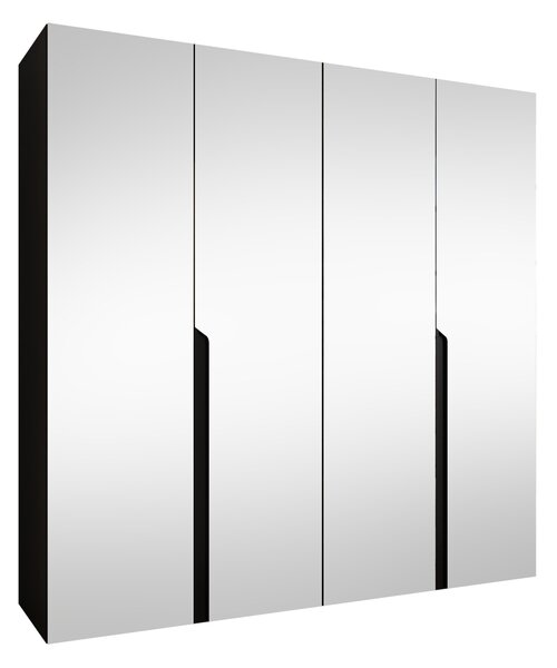 Gardróbszekrény Hartford 591, Laminált forgácslap, 202x200x52cm, Fekete