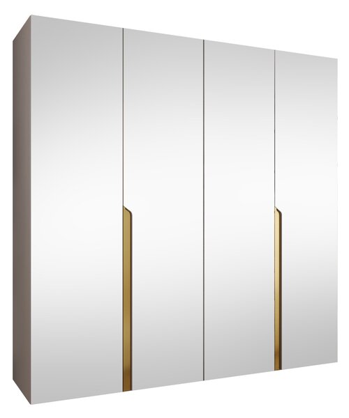 Gardróbszekrény Hartford 591, Laminált forgácslap, 202x200x52cm, Aranysárga, Kasmír