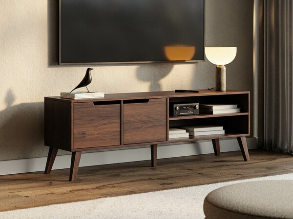 TV-állvány Otis, Laminált forgácslap, 55x160x40cm, Dió