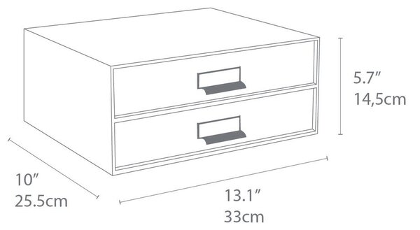 Birger sötétszürke kétszintes irattartó, 33 x 22,5 cm - Bigso Box of Sweden