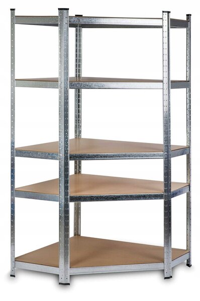Sarok salgó polc, 5 szintes 180x70x30-30cm, horganyzott