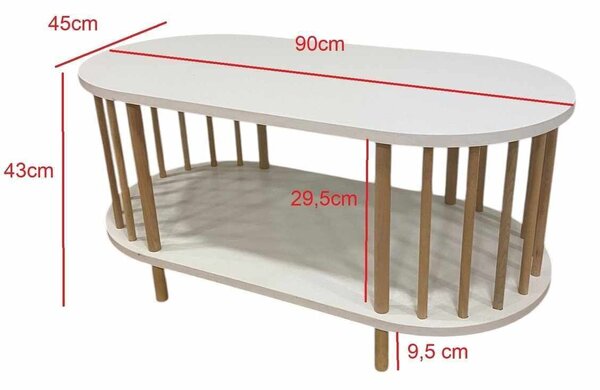Hanah Home Dohányzóasztal szett Sapphire Oak White Peka111-125