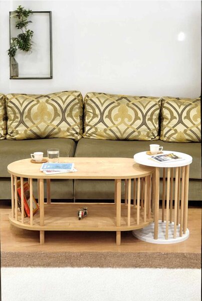 Hanah Home Dohányzóasztal szett Sapphire Oak White Peka111-125