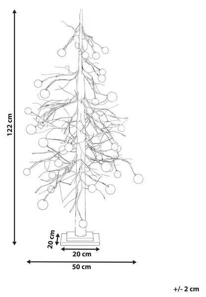 Kültéri dekoráció LED HOLAR 122 cm Karácsonyfa Fehér