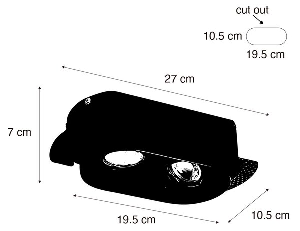 6 darabos, lekerekített, süllyesztett spotlámpa készlet fehér GU10 50mm 2-lámpás - Hubs