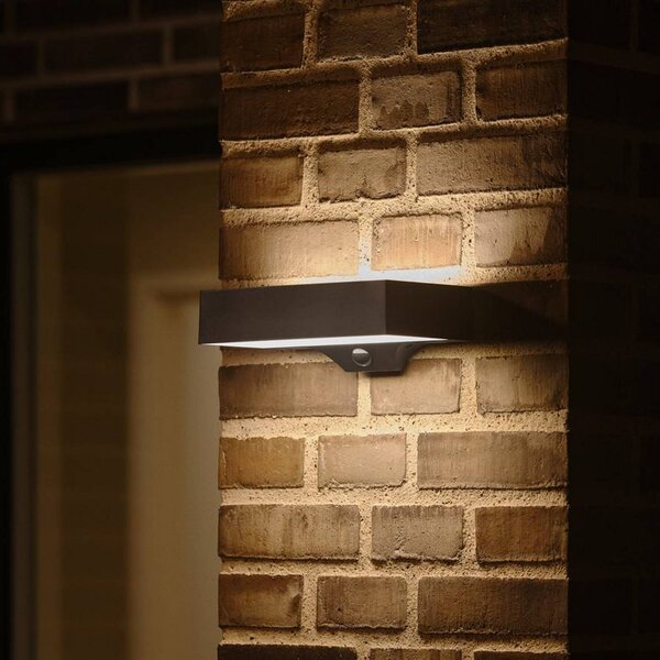 Nordlux LED kültéri fali világítás Monay Square fekete IP44, Fekete, Műanyag, Skandináv