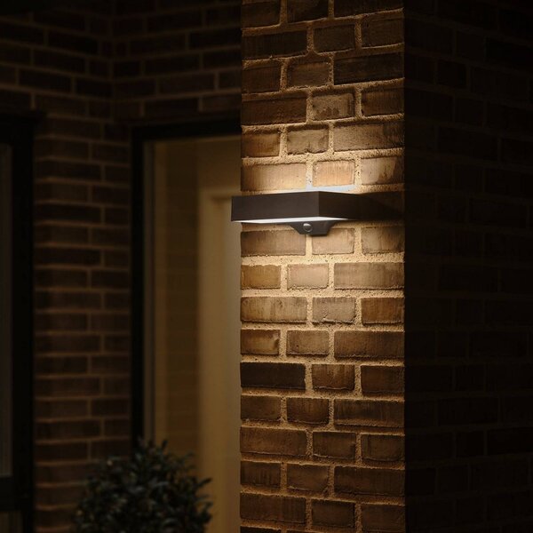 Nordlux LED kültéri fali világítás Monay Square fekete IP44, Fekete, Műanyag, Skandináv