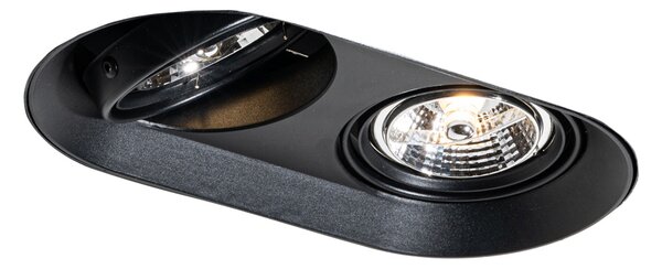 Kerek beépíthető spotlámpa fekete GU10 70 mm 2-fényes - Hubs