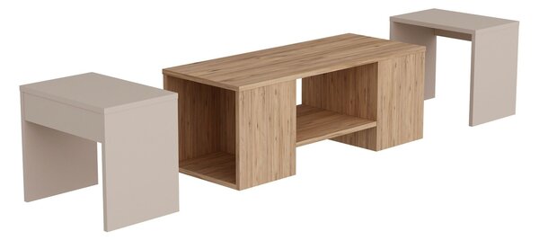 Hanah Home Coffee Table Set Atlantic Pine Beige Sartos - Atlantic Pine, Beige