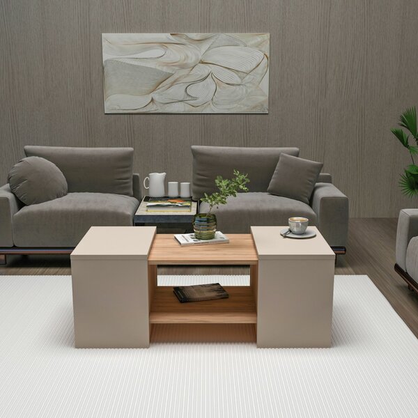 Hanah Home Coffee Table Set Atlantic Pine Beige Sartos - Atlantic Pine, Beige