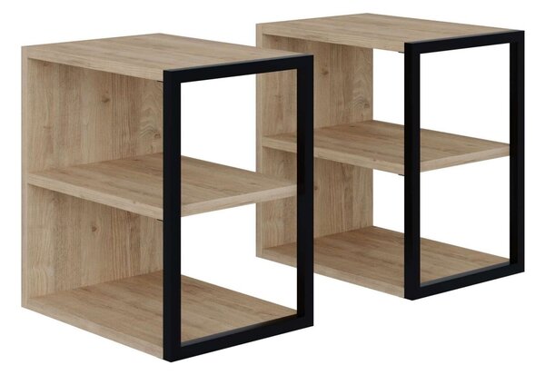 Hanah Home Side Table Set Sapphire Oak Echo - Sapphire Oak