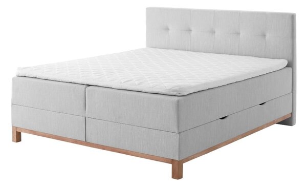 Világosszürke boxspring ágy tárolóhellyel 160x200 cm Catania - Meise Möbel
