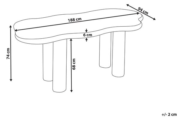 Étkezőasztal ONDLE Törtfehér 188 cm 94 cm