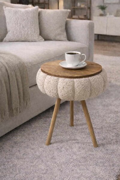 Hanah Home Side Table Beige Papatya Zgn - Beige