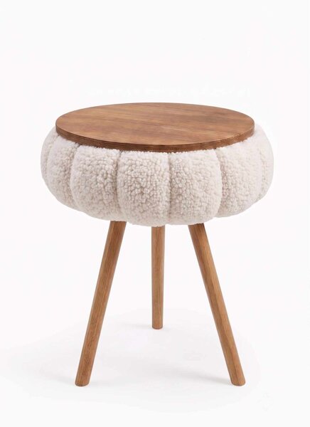 Hanah Home Side Table Beige Papatya Zgn - Beige
