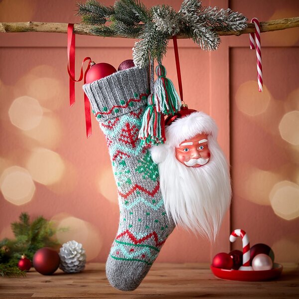 HANG ON üveg karácsonyfadísz XXL Mikulás, 26 cm