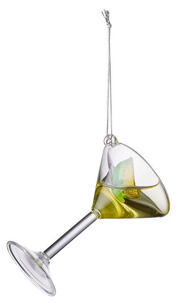 HANG ON üveg karácsonyfadísz, Martini koktél