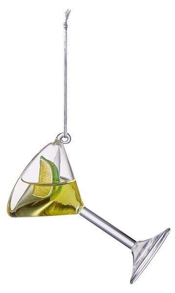 HANG ON üveg karácsonyfadísz, Martini koktél