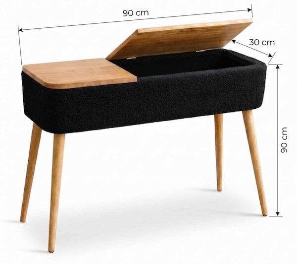 Hanah Home Sideboard Black Sole - fekete