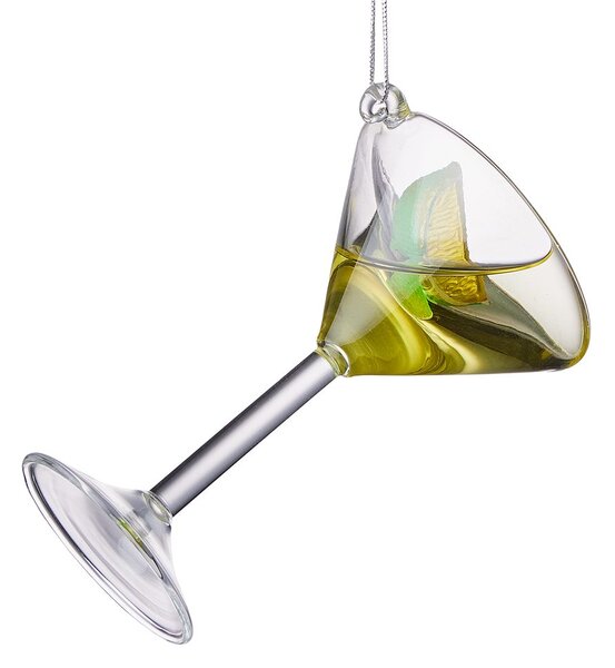 HANG ON üveg karácsonyfadísz, Martini koktél