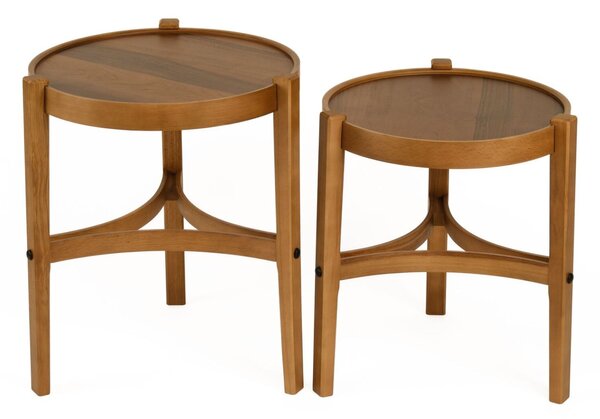 Hanah Home Nesting Table (2 Pieces) Walnut Ren 2 - Walnut v2