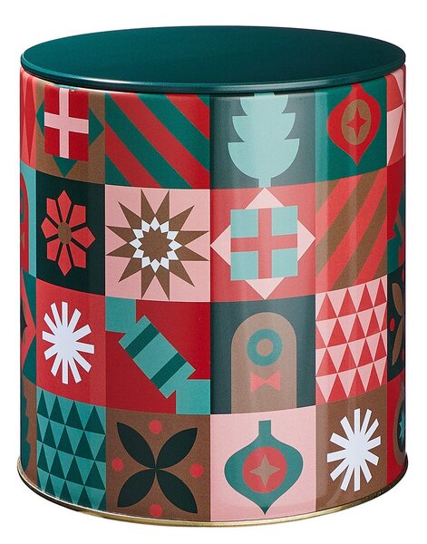 COOKIE JAR fém tárolódoboz piros-zöld, Ø13,5 cm