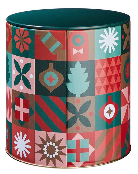 COOKIE JAR fém tárolódoboz piros-zöld, Ø13,5 cm