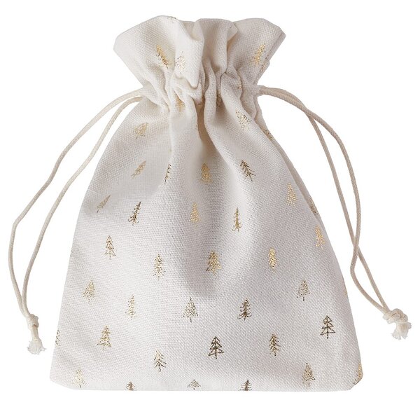 PACK-A-BAG textil zsák, arany fenyőfák 14 x 18 cm