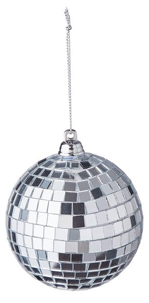 HANG ON karácsonyfadísz disco gömb, Ø8cm ezüst