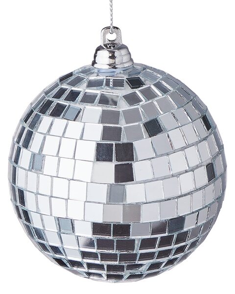 HANG ON karácsonyfadísz disco gömb, Ø8cm ezüst