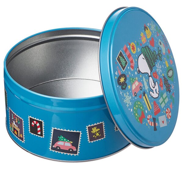 PEANUTS fém tárolódoboz, Snoopy karácsonya Ø 13,5 cm