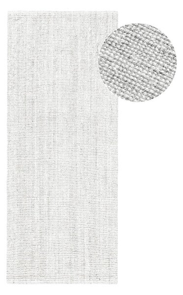 Világosszürke kétoldalas-kézi szövésű juta futószőnyeg 80x200 cm Bouclé Jaipur – Hanse Home