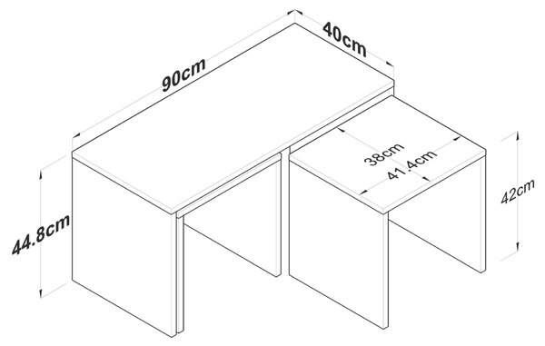 Hanah Home Travertin Dohányzóasztal Szett AB114 - 4729