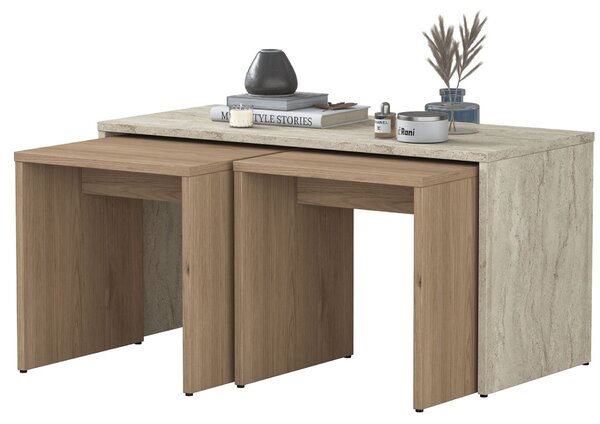 Hanah Home Travertin Dohányzóasztal Szett AB114 - 4729