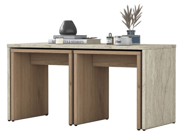 Hanah Home Travertin Dohányzóasztal Szett AB114 - 4729