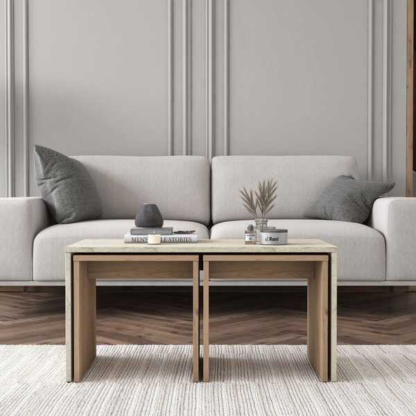 Hanah Home Travertin Dohányzóasztal Szett AB114 - 4729