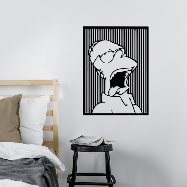 Wallity Dekoratív Fém Fali Dekoráció Fekete Sımpson 1