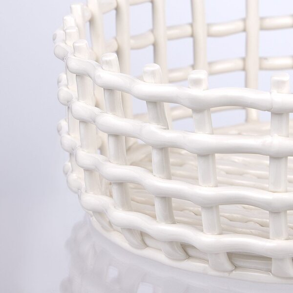 CRAFT kerámia kosár, fehér Ø28 cm
