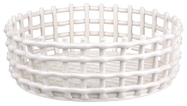 CRAFT kerámia kosár, fehér Ø28 cm