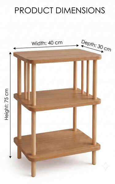 Hanah Home Side Table Sapphire Oak Pk257 - Sapphire Oak