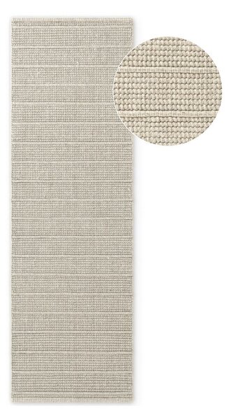 Krémszínű kézi szövésű gyapjú futószőnyeg 80x250 cm Camden Parker – Ted Baker
